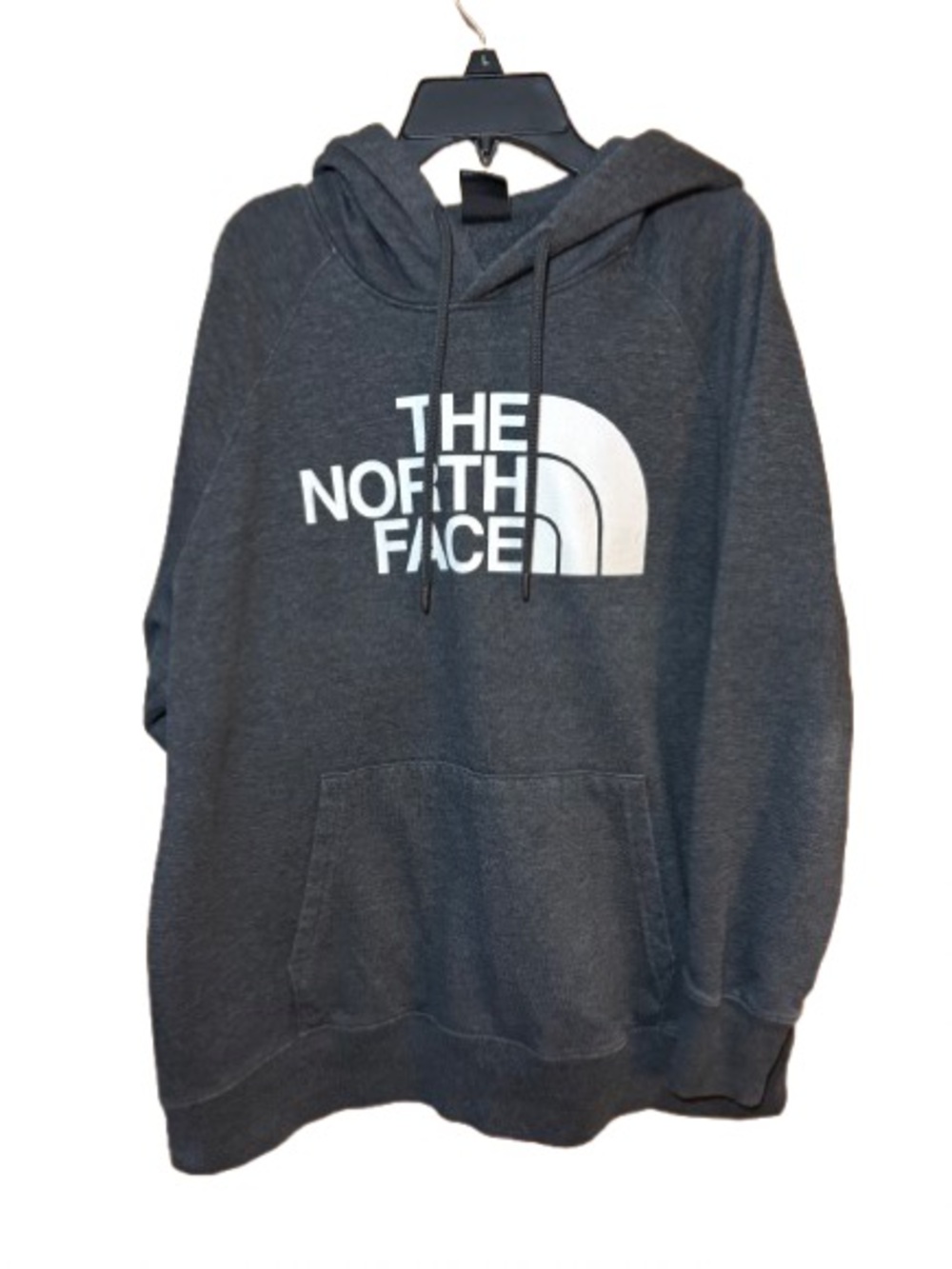 The North Face Charcoal Gray Pullover Hoodie with White Logo